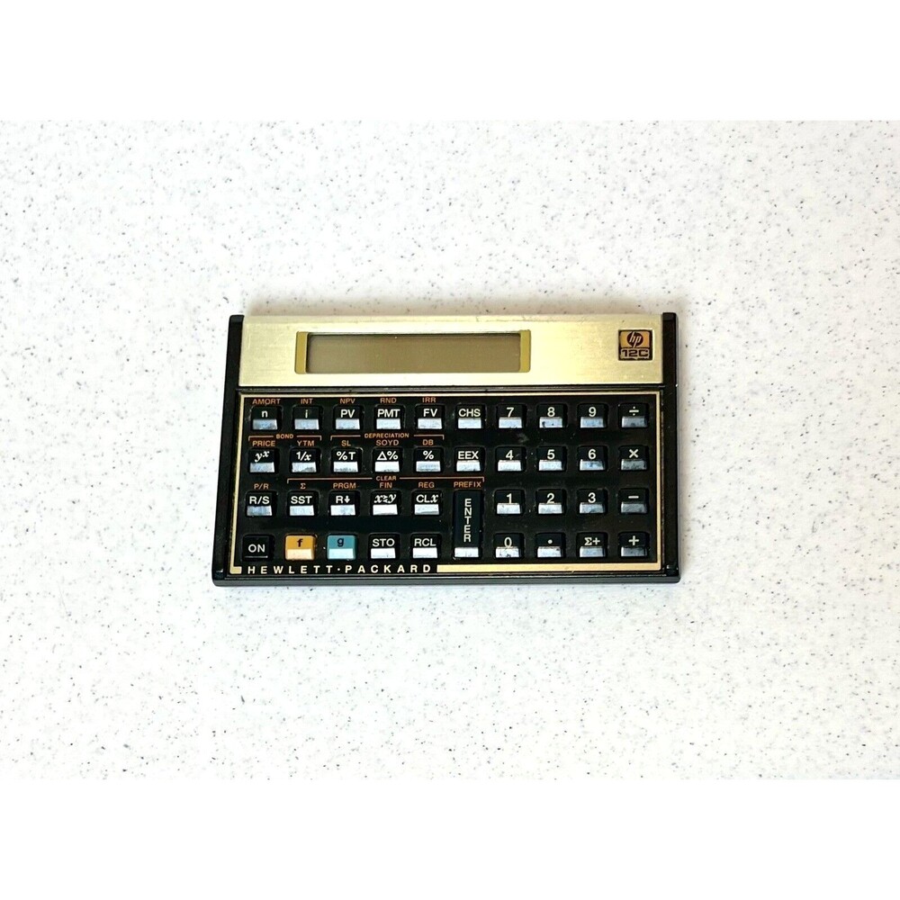 Vintage 80s HP 12C Pocket Financial Calculator Hewlett Packard WORKS